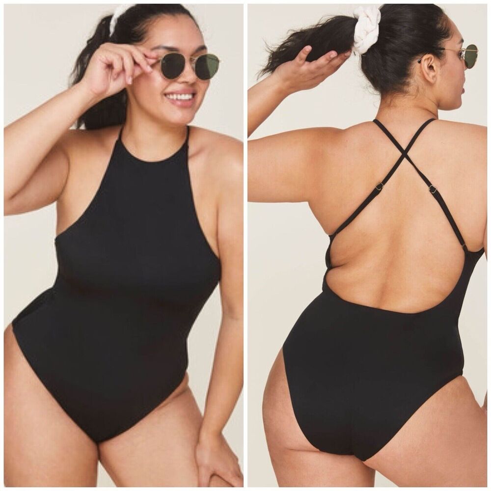 Andie Swim The Asbury One Piece Swimsuit Black Size L  NWT
